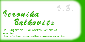 veronika balkovits business card